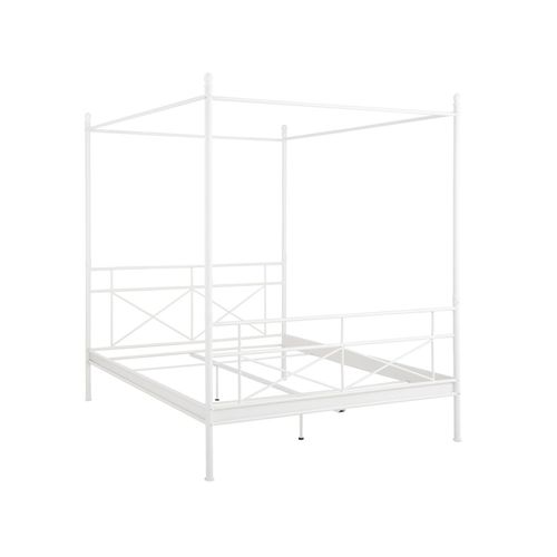 Thora-lit à Baldaquin 160x200 Cm En Blanc