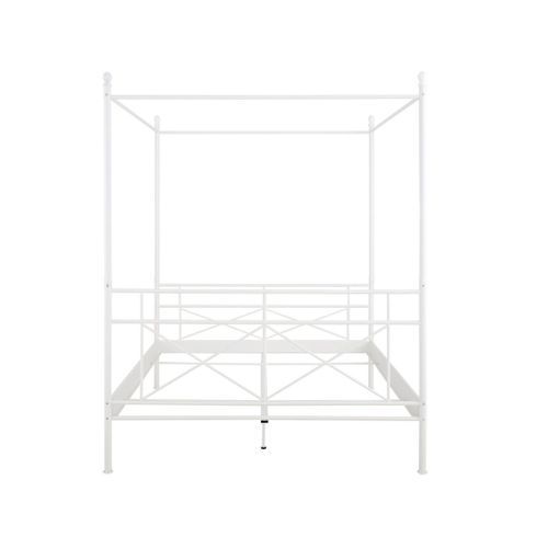 Thora-lit à Baldaquin 180x200 Cm En Métal Blanc