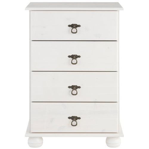 Finca - Commode Avec 4 Tiroirs En Pin Blanc