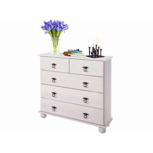 Finca - Commode Avec 3+2 Portes En Pin Laqué Blanc