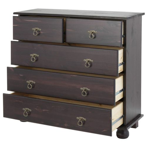 Finca - Commode Avec 3+2 Tiroirs En Pin Marron