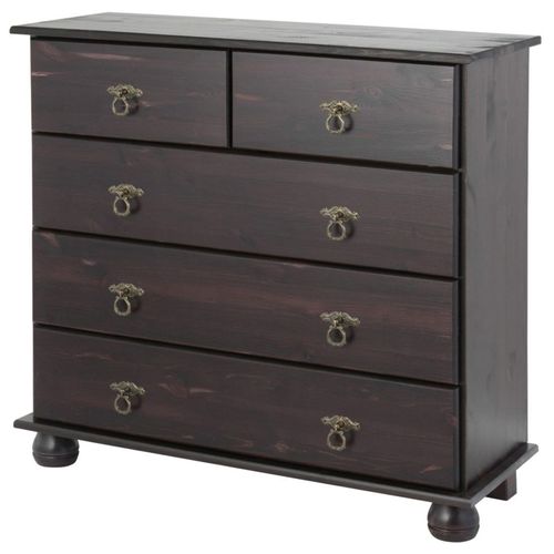 Finca - Commode Avec 3+2 Tiroirs En Pin Marron