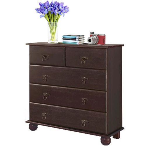 Finca - Commode Avec 3+2 Tiroirs En Pin Marron