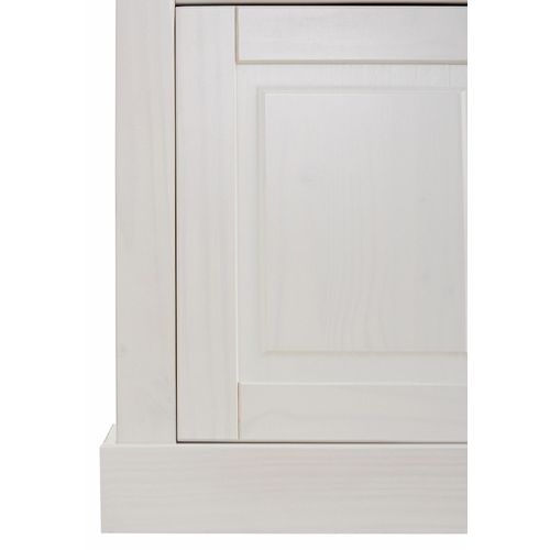 Selma - Buffet Avec 1 Porte / 4 Tiroirs En Pin Ciré Blanc
