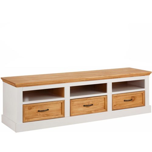 Selma - Meuble TV Avec 3 Tiroirs En Chêne Blanc