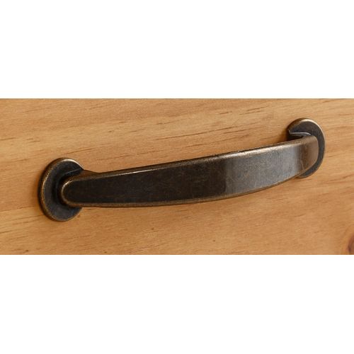Selma - Armoire Avec 2 Portes Vitrées Et 3 Tiroirs En Pin Naturel