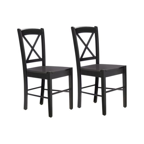 Trend-lot De 2 Chaises De Salle à Manger En Pin Noir