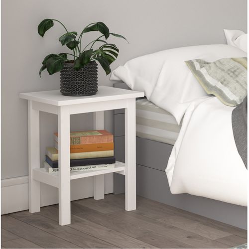 Trend - Table De Chevet En Mélaminé Blanc