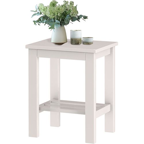 Trend - Table De Chevet En Mélaminé Blanc