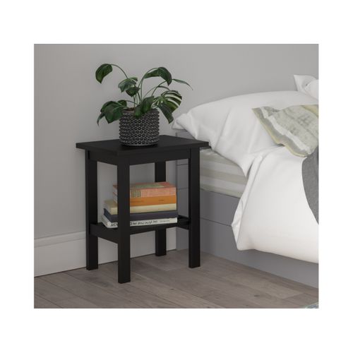 Trend-table De Chevet En Mélaminé Noir