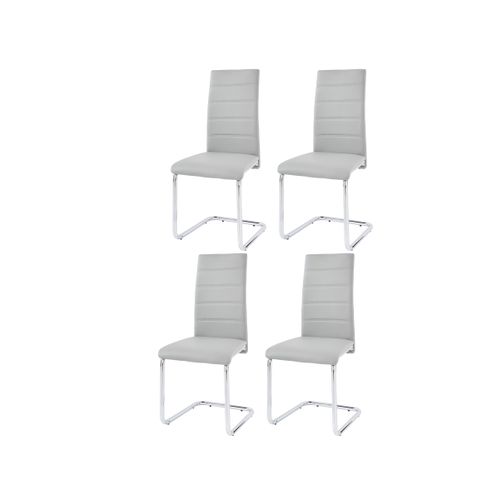Adora-chaise 4 Pk Gris Clair Chrome