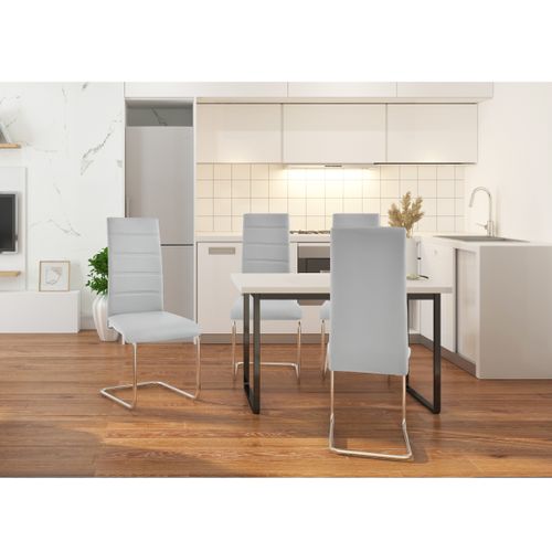 Adora-chaise 4 Pk Gris Clair Chrome