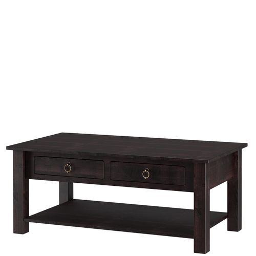 Ines - Table Basse Avec 2 Tiroirs En Pin Brun Foncé
