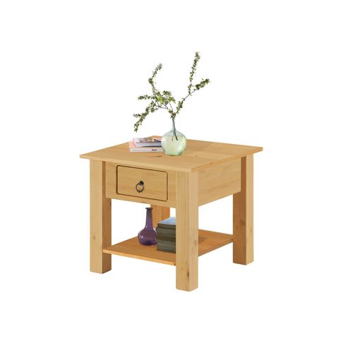 Ines - Table Basse Avec 1 Tiroir En Pin Nature