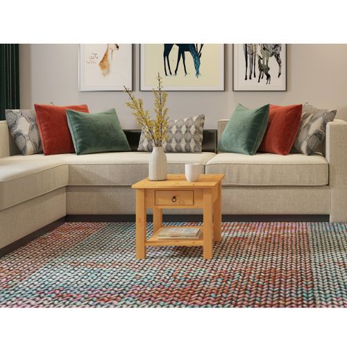 Ines - Table Basse Avec 1 Tiroir En Pin Nature