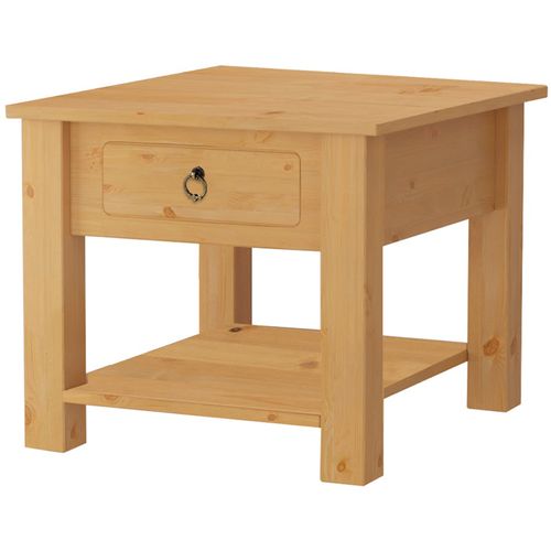 Ines - Table Basse Avec 1 Tiroir En Pin Nature