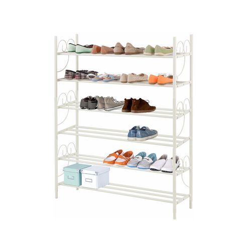 Princess-rangement à Chaussures à 2 Niveaux En Métal Blanc, Lot De 3