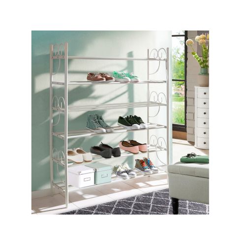 Princess-rangement à Chaussures à 2 Niveaux En Métal Blanc, Lot De 3