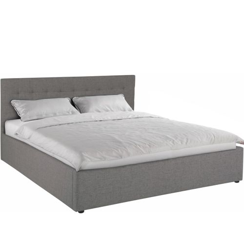 Hamar - Lit En Tissu Gris 180x200