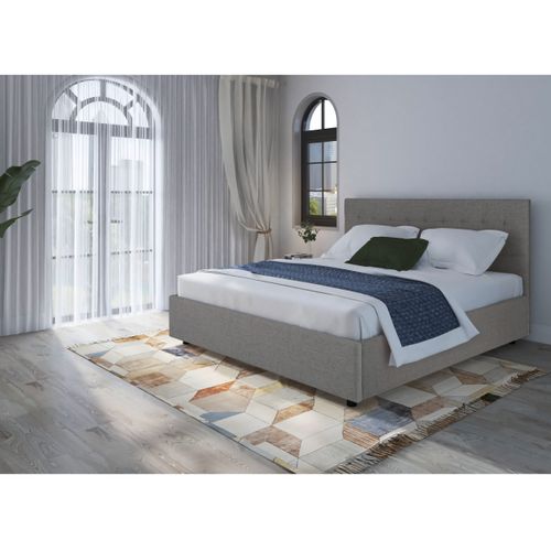 Hamar - Lit En Tissu Gris 180x200