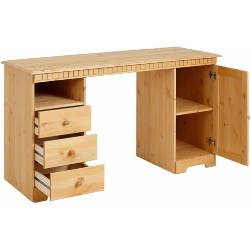 Lisa - Bureau Avec 1 Porte 3 Tiroirs En Pin