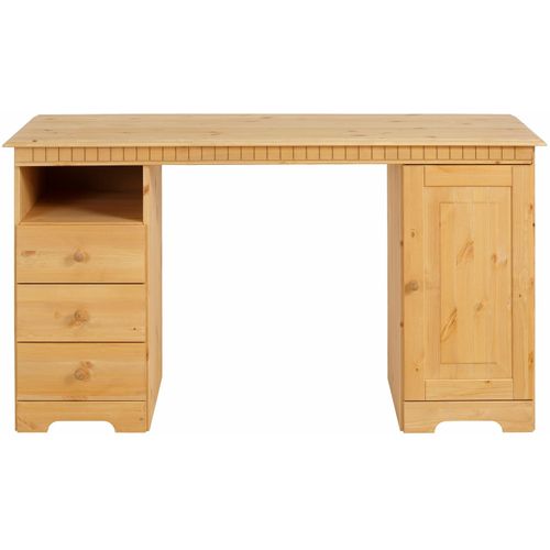 Lisa - Bureau Avec 1 Porte 3 Tiroirs En Pin