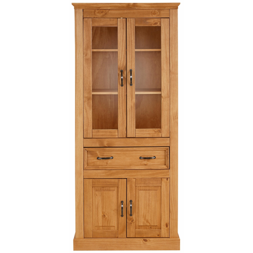 Selma - Vitrine Avec 2 Portes + 2 Portes En Pin Nature