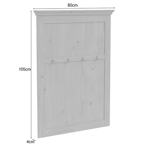 Selma-panneau Mural Avec 4 Crochets En Pin En Cire Teintée