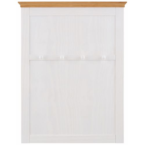 Selma-panneau Mural Avec 4 Crochets En Blanc/cire Teintée