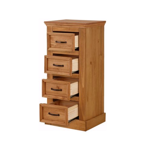 Selma-commode à 4 Tiroirs En Pin Brun