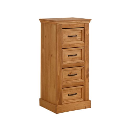 Selma-commode à 4 Tiroirs En Pin Brun