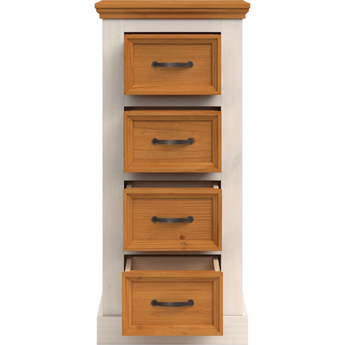 Selma-commode à 4 Tiroirs En Pin Blanc