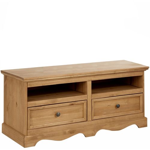 Melissa - Meuble Bas Avec 2 Tiroirs En Pin Nature