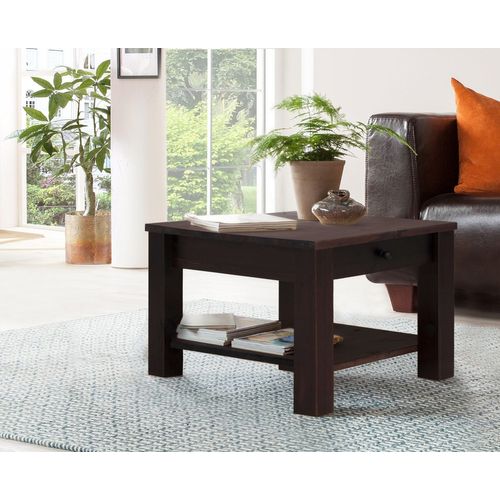 Chicago - Table Basse Avec 1 Étagère En Pin Noir