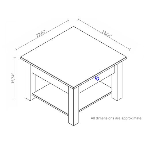 Chicago - Table Basse Avec 1 Étagère En Pin Noir