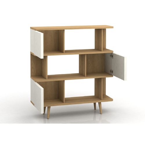 Alandra-etagère à Livres Effet Chêne Blanc Crème