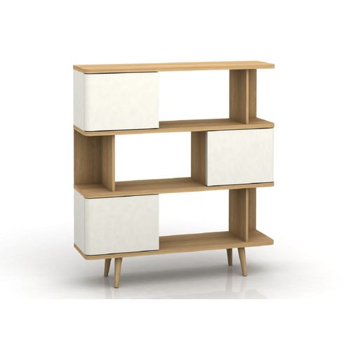 Alandra-etagère à Livres Effet Chêne Blanc Crème