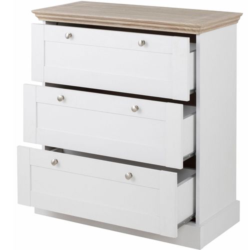 Binz - Commode Avec 3 Tiroirs En Effet Chêne Blanc