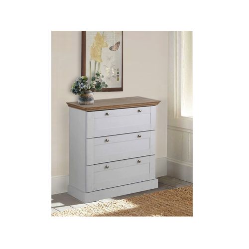 Binz - Commode Avec 3 Tiroirs En Effet Chêne Blanc