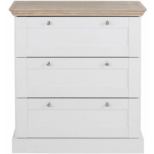 Binz - Commode Avec 3 Tiroirs En Effet Chêne Blanc
