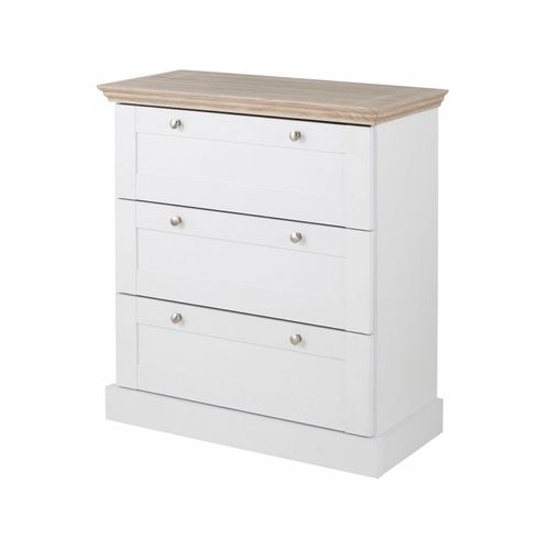 Binz - Commode Avec 3 Tiroirs En Effet Chêne Blanc