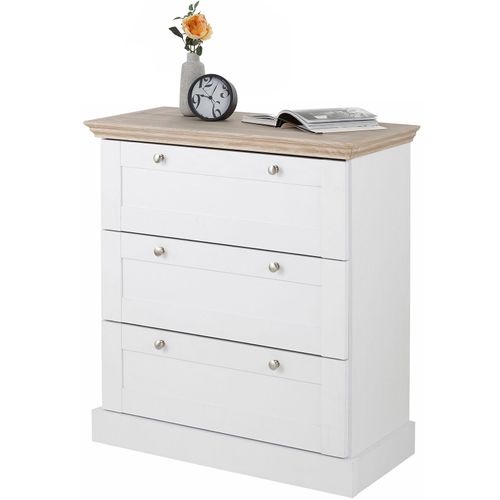 Binz - Commode Avec 3 Tiroirs En Effet Chêne Blanc