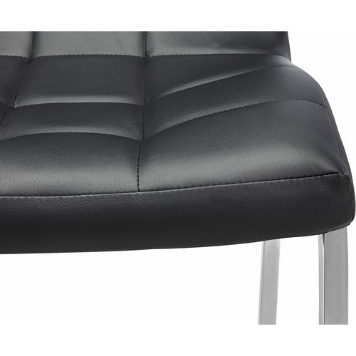 Lila-chaises De Salle à Manger Tapissées Ensemble De 2 En Pu Noir
