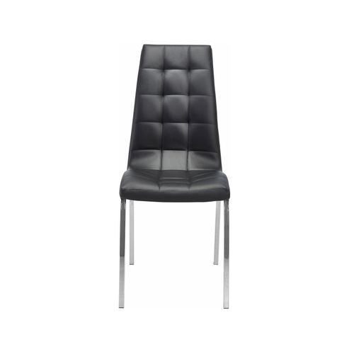 Lila-chaises De Salle à Manger Tapissées Ensemble De 2 En Pu Noir