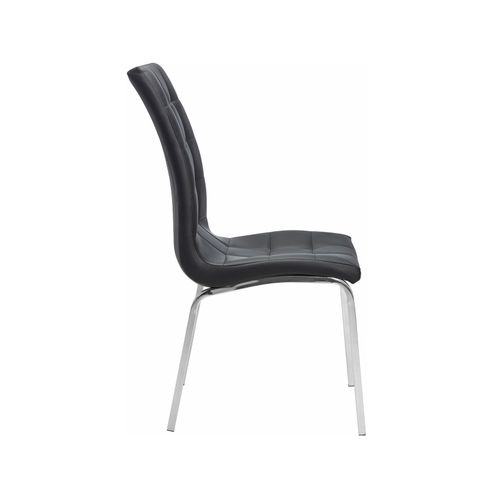 Lila-chaises De Salle à Manger Tapissées Ensemble De 2 En Pu Noir