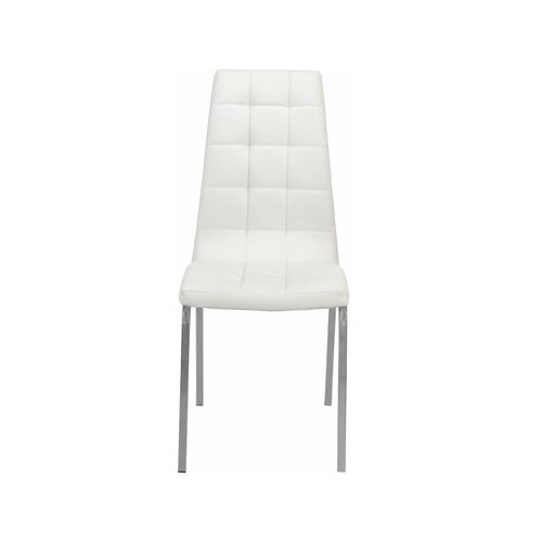 Lila-chaises De Salle à Manger Tapissées Lot De 2 En Pu Blanc