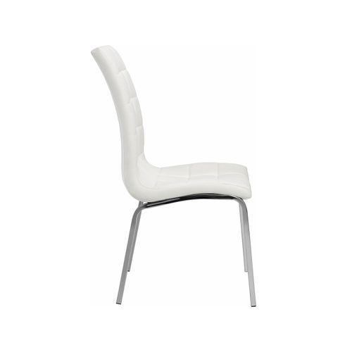 Lila-chaises De Salle à Manger Tapissées Lot De 2 En Pu Blanc