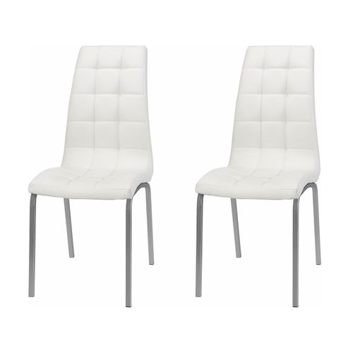 Lila-chaises De Salle à Manger Tapissées Lot De 2 En Pu Blanc