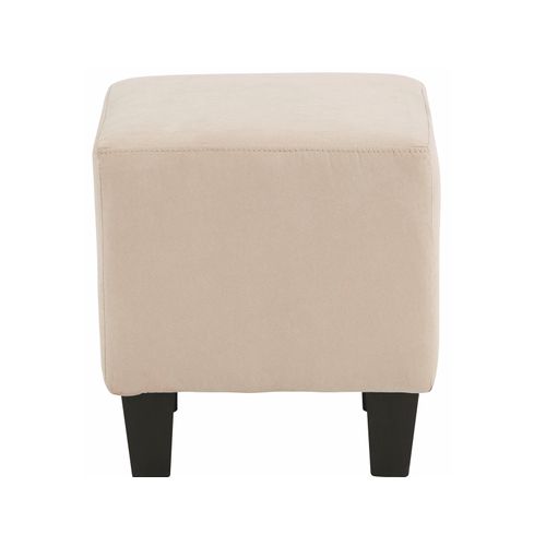 Zhili - Chaise D'acent Rembourrée Avec Tabouret En Microfibre Crème