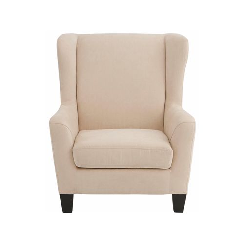 Zhili - Chaise D'acent Rembourrée Avec Tabouret En Microfibre Crème